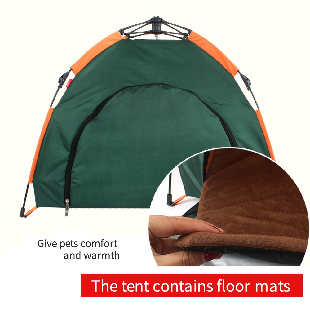 Cheap Goat Tents Medium and large pet house dog cage folding outdoor house mattress travel   pop up dog and cat tent camping beach awning (green)   